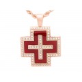 10909 / 14 καράτια, κόκκινο, χρυσό, λευκόχρυσο, σταυρός, γυναικείος Σταυροί