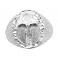 Δαχτυλίδι με περικεφαλαία αρχαίου Ελληνικού τύπου σε λευκόχρυσο