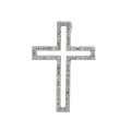 Γυναικείος λευκός σταυρός με λευκές πέτρες ζιργκόν