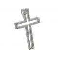 Γυναικείος λευκός σταυρός με λευκές πέτρες ζιργκόν