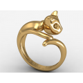 Γυναικείο χρυσό δαχτυλίδι γάτα