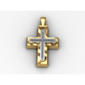 10243 / 14 καράτια, κόκκινο, χρυσό, λευκόχρυσο, σταυρός, ανδρικός Σταυροί