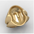 Δαχτυλίδι με περικεφαλαία αρχαίου Ελληνικού τύπου σε κίτρινο χρυσό