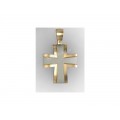 10130 / 14 καράτια, κόκκινο, χρυσό, λευκόχρυσο, σταυρός, ανδρικός Σταυροί