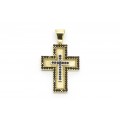 10467 /  14 καράτια, κόκκινο, χρυσό, λευκόχρυσο, σταυρός, γυναικείος Σταυροί