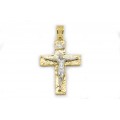 10471 / 14 καράτια, κόκκινο, χρυσό, λευκόχρυσο, σταυρός, ανδρικός Σταυροί