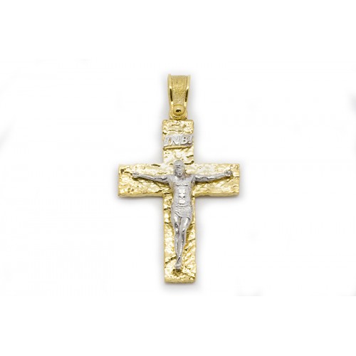 10471 / 14 καράτια, κόκκινο, χρυσό, λευκόχρυσο, σταυρός, ανδρικός Σταυροί