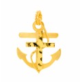 Σταυρός άγκυρα δεμένη με σχοινί σε κίτρινο χρώμα