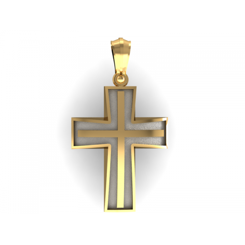 10496 / 14 καράτια, κόκκινο, χρυσό, λευκόχρυσο, σταυρός, ανδρικός Σταυροί