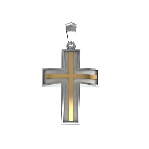 10497 / 14 καράτια, κόκκινο, χρυσό, λευκόχρυσο, σταυρός, ανδρικός Σταυροί