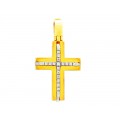 10195 / 14 καράτια, κόκκινο, χρυσό, λευκόχρυσο, σταυρός, γυναικείος Σταυροί