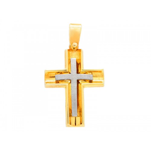 10200 / 14 καράτια, κόκκινο, χρυσό, λευκόχρυσο, σταυρός, γυναικείος Σταυροί