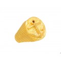 Δαχτυλίδι οβάλ με το σήμα της άγκυρας σε κίτρινο χρώμα