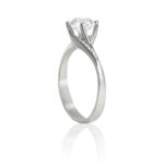 Ασημένιο γυναικείο μονόπετρο με ζιργκόν πέτρες επιπλατινωμένο - Image 3