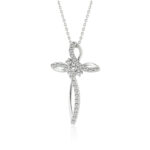 Σταυρός γυναικείος με λευκές πέτρες  (Αντιγραφή)