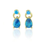 Σκουλαρίκια πουάρ με άκουα μαρίνα πέτρες