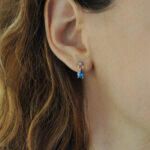 Σκουλαρίκια πουάρ με άκουα μαρίνα πέτρες - Image 2