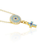 Κολιέ μάτι με  σταυρό - Image 3