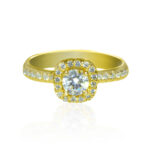 Μονόπετρο γυναικείο δαχτυλίδι από χρυσό στα 14 καράτια με ζιργκόν πέτρες