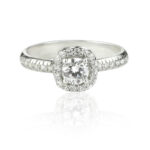 Μονόπετρο γυναικείο δαχτυλίδι από λευκόχρυσο στα 14 καράτια με ζιργκόν πέτρες - Image 3