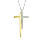 Σταυρός γυναικείος σε κίτρινο και λευκό  χρυσό - Image 2