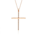 Σταυρός γυναικείος με ζιργκόν πέτρες - Image 2