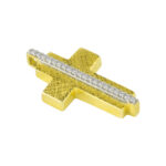 Σταυρός γυναικείος  με λευκές πέτρες