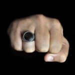 Δαχτυλίδι ασημένιο με  μαύρη πλάκα  - Image 2