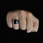 Δαχτυλίδι ασημένιο με  μαύρο σμάλτο - Image 2