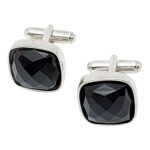 Μανικετόκουμπα με μαύρη πέτρα - Image 2